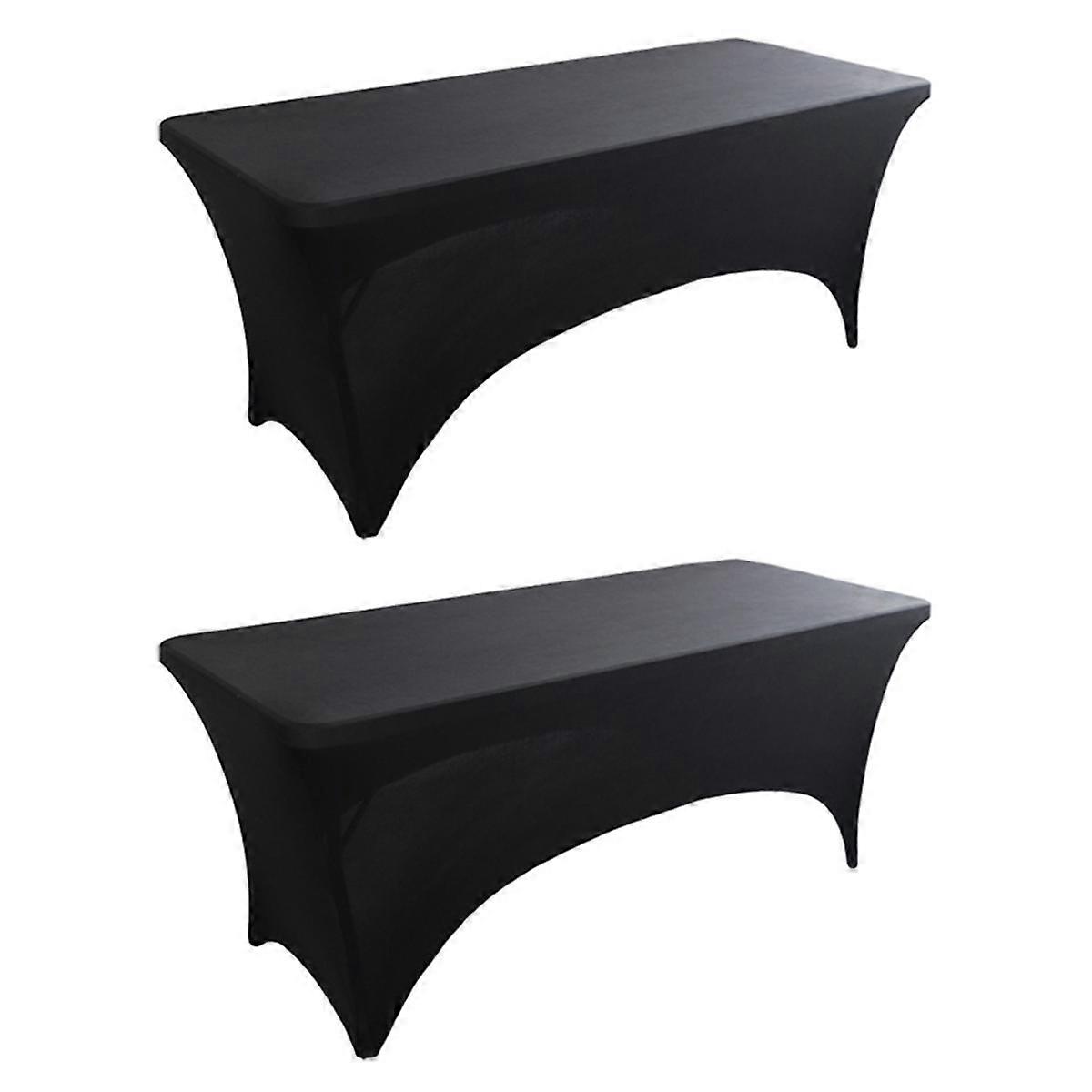 Tablecloths for Rectangular Tablecloths,Stretch Fit Tablecloths,for Events, Cocktail Parties Black