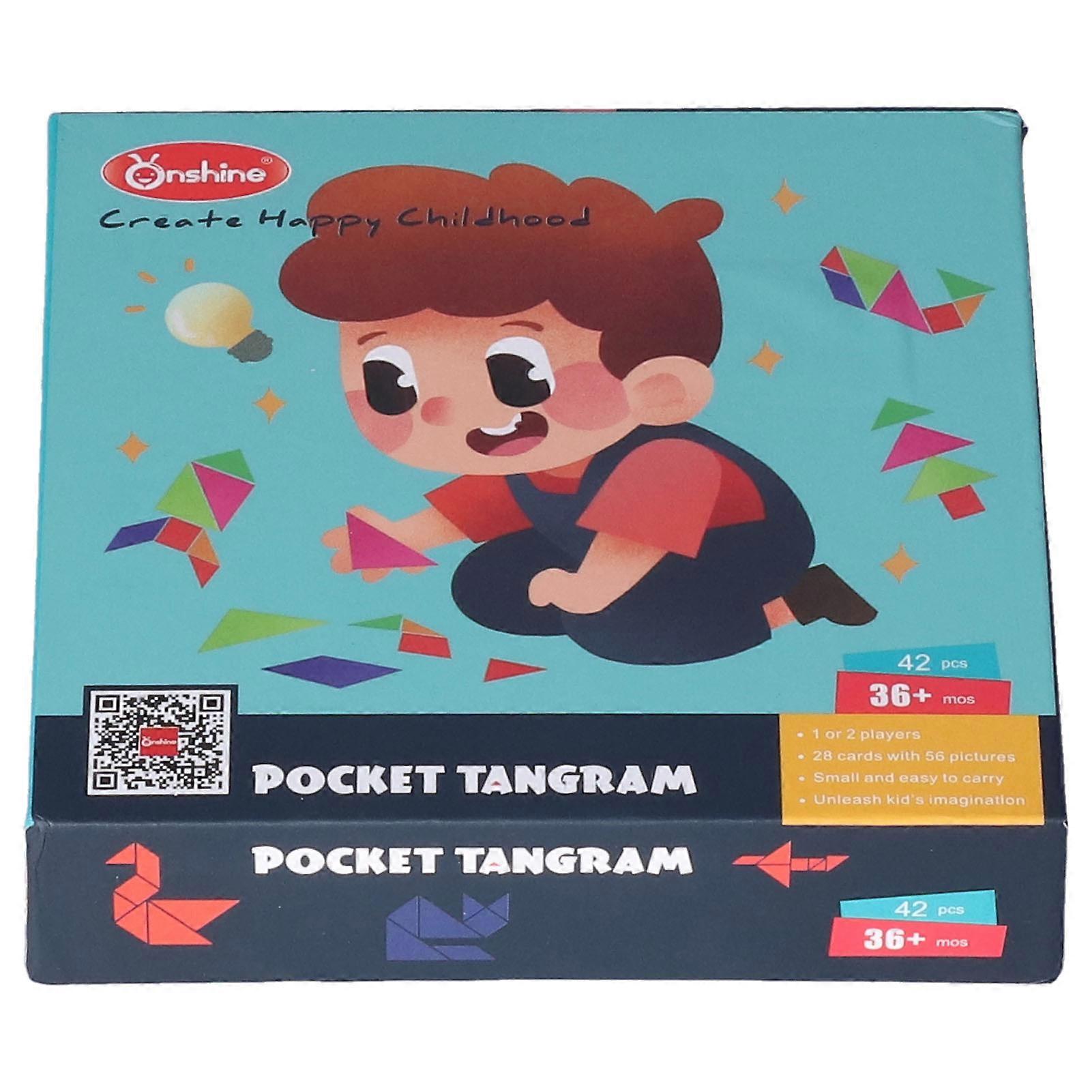 14Pcs Kids Tangrams Stimulate Potential Exercise Hands On Ability Bright Colors Small Light DIY Tangram for StudentsPocket Tangram