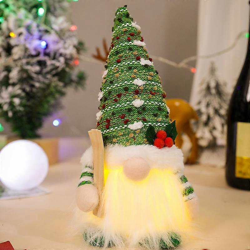 Christmas decorations, American country knitted faceless doll with lights Creative luminous doll, Rudolph dwarf doll