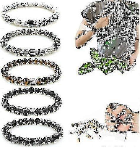 黄色のトリプルプロテクションアンチスモーキングブレスレット、肺のデトックス用8mmマグネット付き