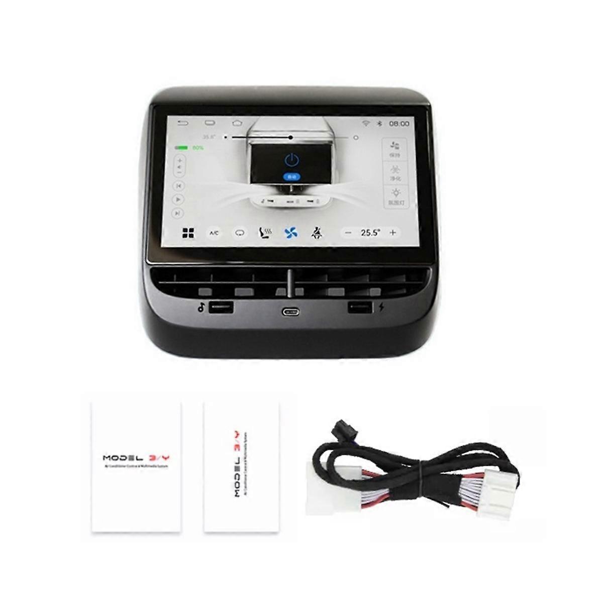 Rear Display Panel 7In Screen Android for Tesla Model 3 Y Air Conditioner Control IPS Multimedia Player Radio  Intel