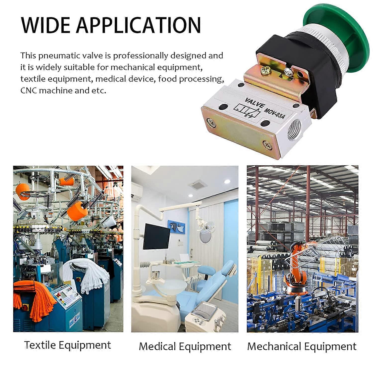 Valvola Pneumatica Manuale G1/8 - 2 Vie 2 Posizioni, Per Controllo Aria Compressa, Pressione 0.1-0.8 MPa