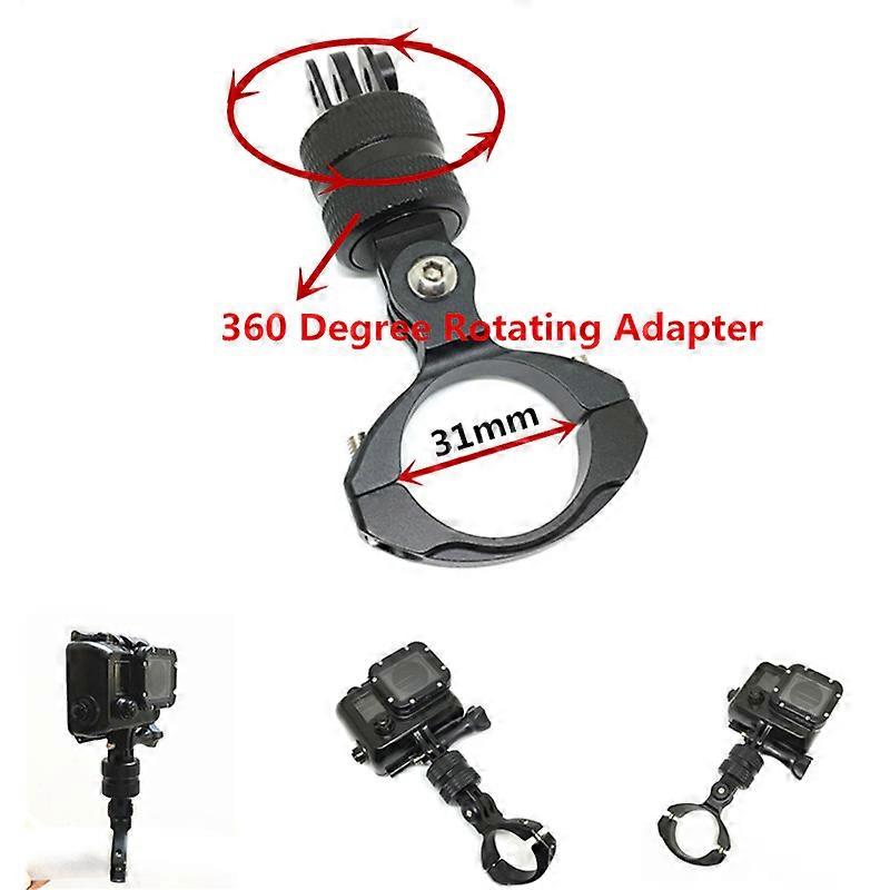Suptig Aluminum 360 Degree Rotate Bike Bicycle Motorcycle Handlebar Mount Clamp Adapter Mount For Gopro Hero7 6 5 4 3+ 3 session