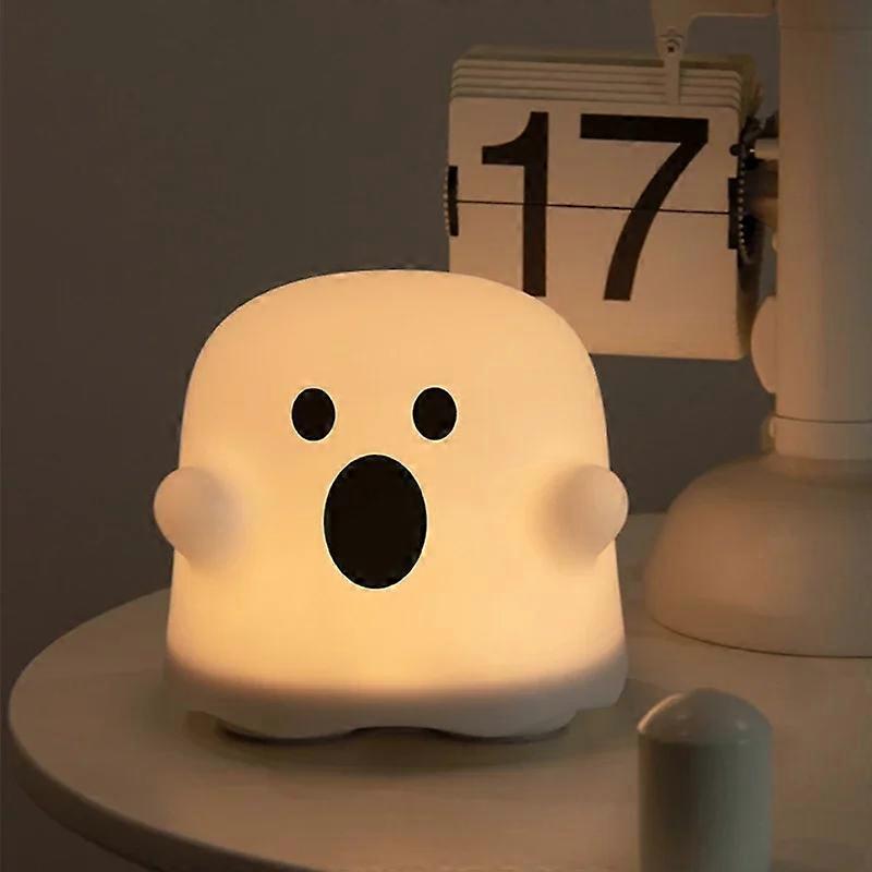 LED Night Lamp Rechargeable Touch Sensor Dimmable Cute Boo Ghost Silicone Lights