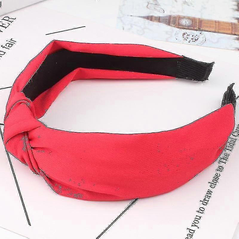 Faixa de cabeça larga com nó superior, faixa de cabeça de tecido