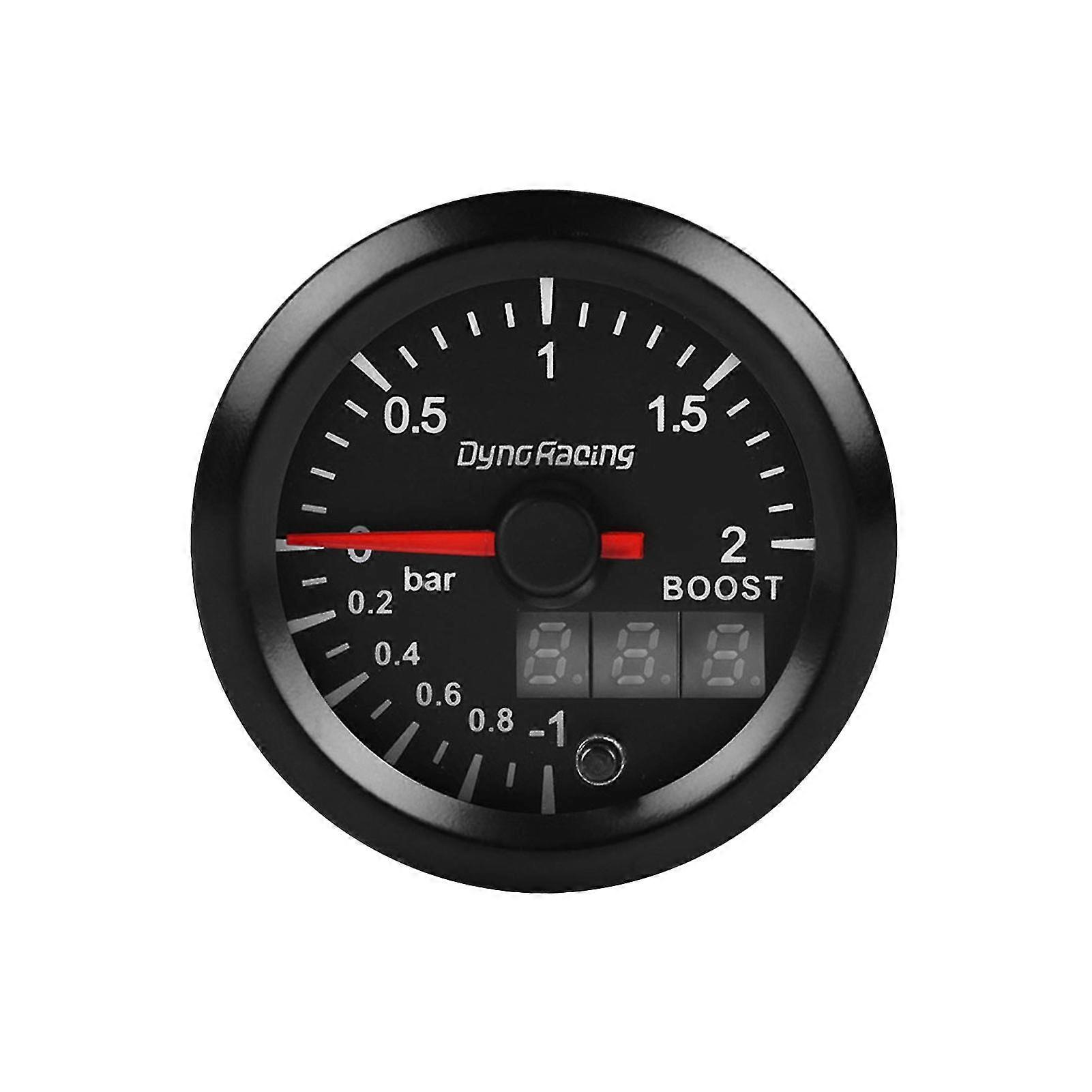 Turbo Boost Gauge Dual Display 2 Bar With Boost Sensor 52mm 2 Inch Turbo Pressure Meter For Car