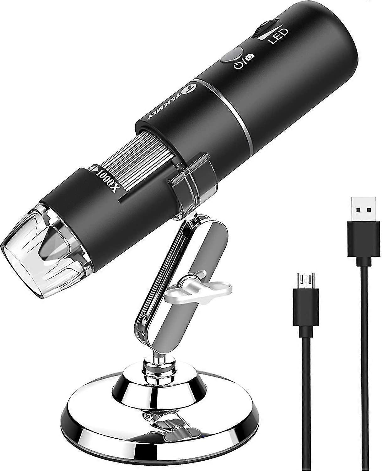 Wireless Digital Microscope Handheld Usb Hd Inspection Camera 50x-1000x Magnification With Stand Compatible With Iphone, Ipad, Samsung Galaxy, Android