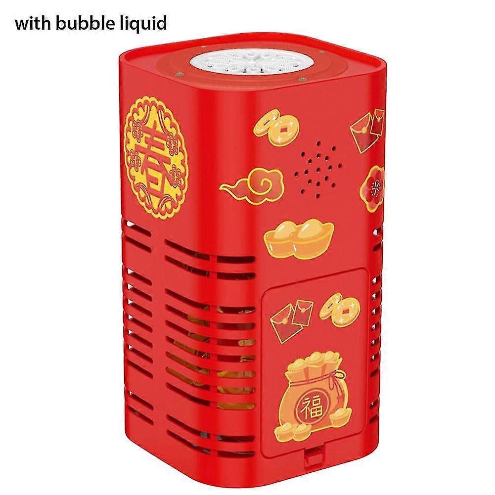 Firework Bubble Machine 12-hole Firework Bubble Maker Large Capacity Bubble Blower With Colorful Light For Kid