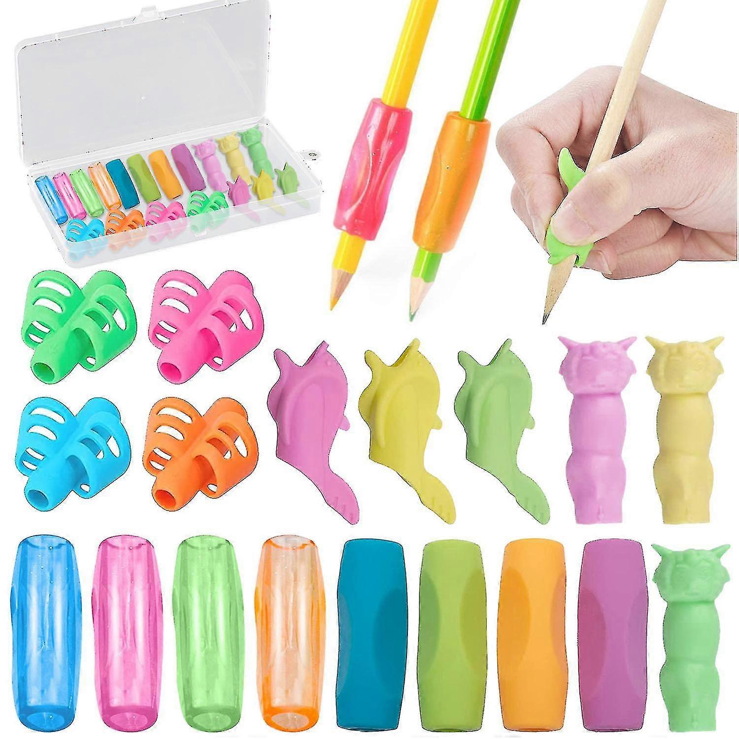 18pcs Writing Posture Corrector - Comfortable Pencil Grips For Kids