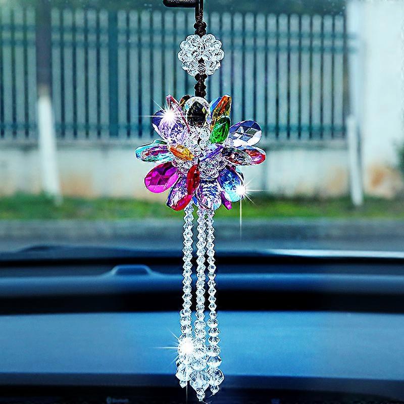 Crystal Float Rétroviseur Pendentif Crystal Pendentif Mode Car Décoration (coloré)