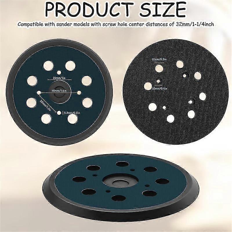 2Pcs Sander Replacement Pad for Ryobi, 8 Holes 5 In Sanding Discs Hook and Loop, Sanding Discs Sand