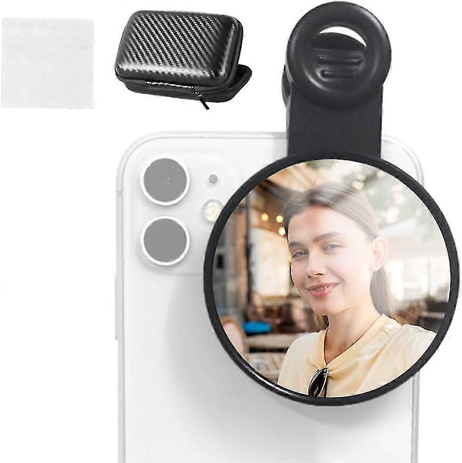 Mirror Reflection for Phone Camera, Clip-on Selfie Mirror for Phone, Smartphone Mirror Reflection Clip, Selfie Mirror Compact Mirror for Phone Univers