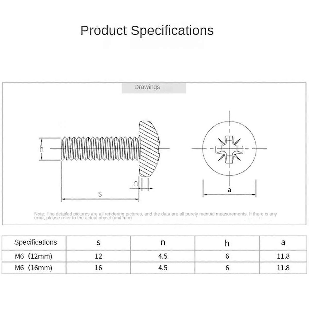 50pcs M6x16mm Cabinet Screws Rack Mount Cage Nuts Screw Washers for Server Chassis Distribution Shelves Routers,Black