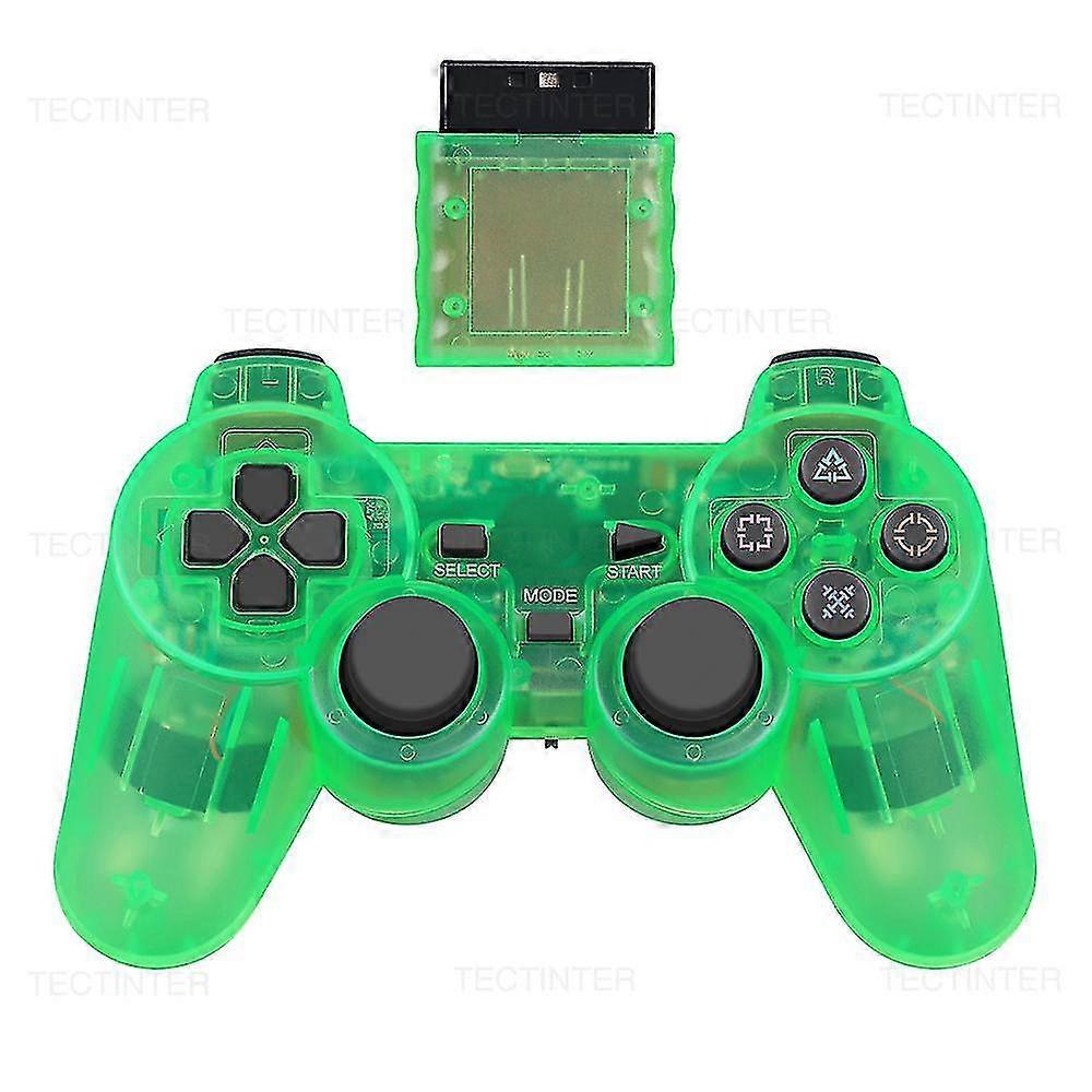 Wireless Controller For Sony Playstation 2 Gamepad Dual Vibration Shock For Ps2/ps1 Joypad Joystick Controle Usb Pc Game Console  Green