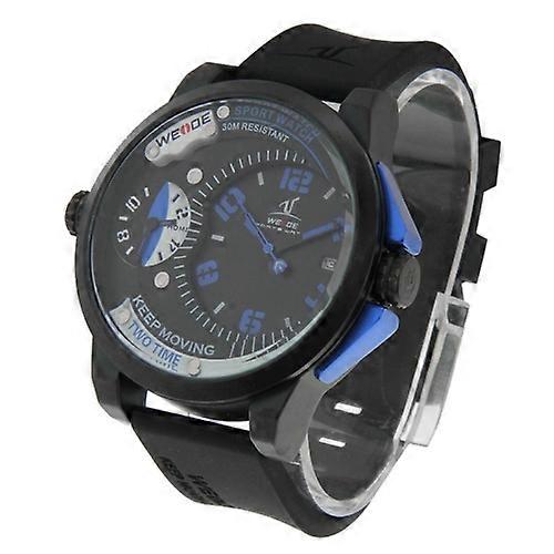 WEIDE UV1501 Pointer Type Two Time Zones Calendar Display Oversized Wristwatch 30m Waterproof Sport Watch for Men