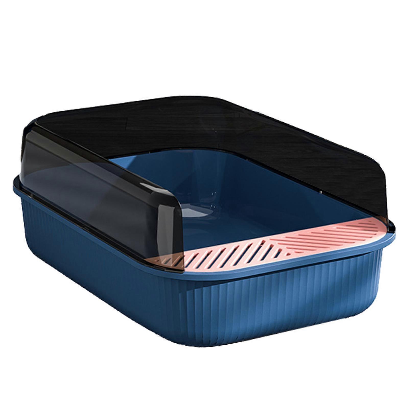 Cat Litter Box | Semi-Enclosed Sifting Litter Box With High Sides Detachable Shallow Cat Toilet | Travel Litter Tray for Kittens