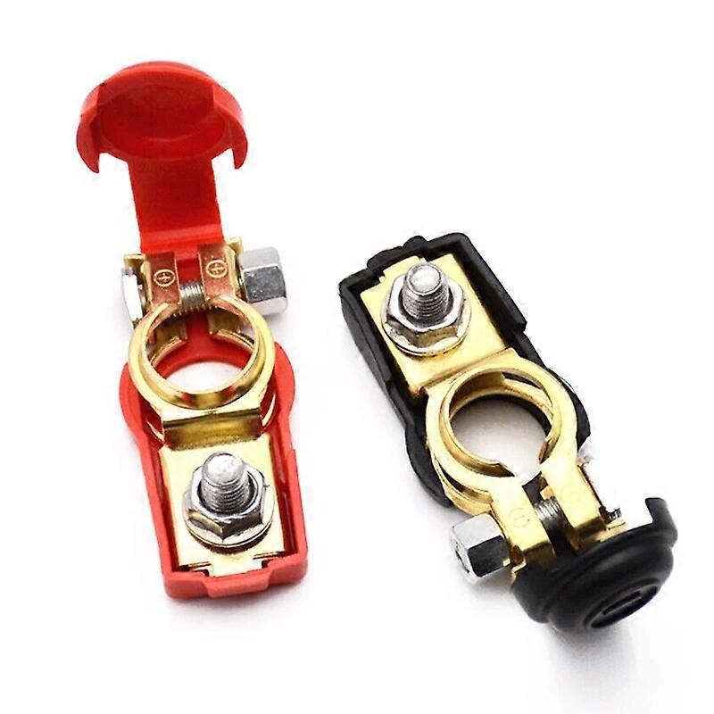 1 Pair 12V Car Battery Terminal Connector Top Post Positive Negative Quick Release Universal