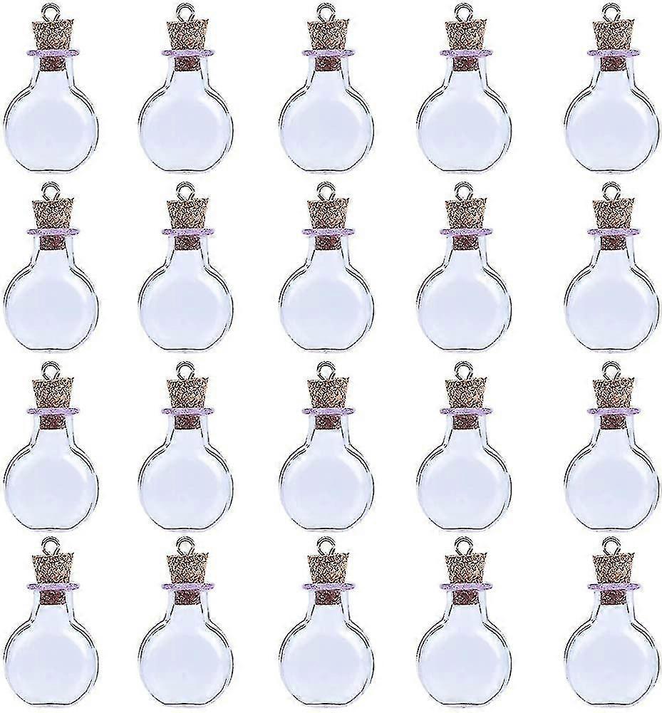 20 st mini-glasflaskor, mini-tomma glaskorkflaskor för födelsedagspresent