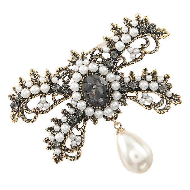 1pc Einzigartige Bowknot Brosche Elegante Perle Strass Inlaid Exquisite Brosche