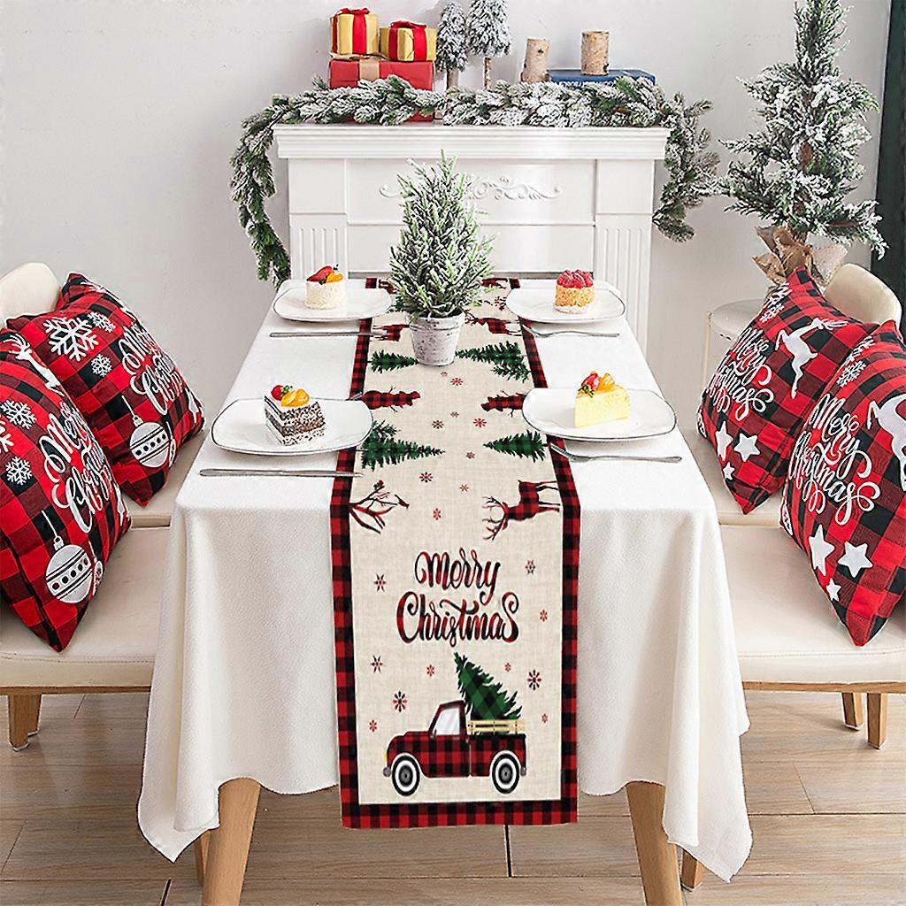 Christmas Table Runner Restaurant Dining Room Table Decor Accessory Equipment