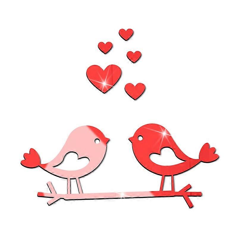 Wall Sticker Self-adhesive Easy to Use Acrylic Bird Vivid 3D Wall Decorative Sticker for Living Room KAESI