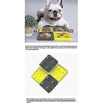 4pcs Dog Peanut Butter Licking Plate Slow Feedr Dogs Bowl Can Be Assembled Or