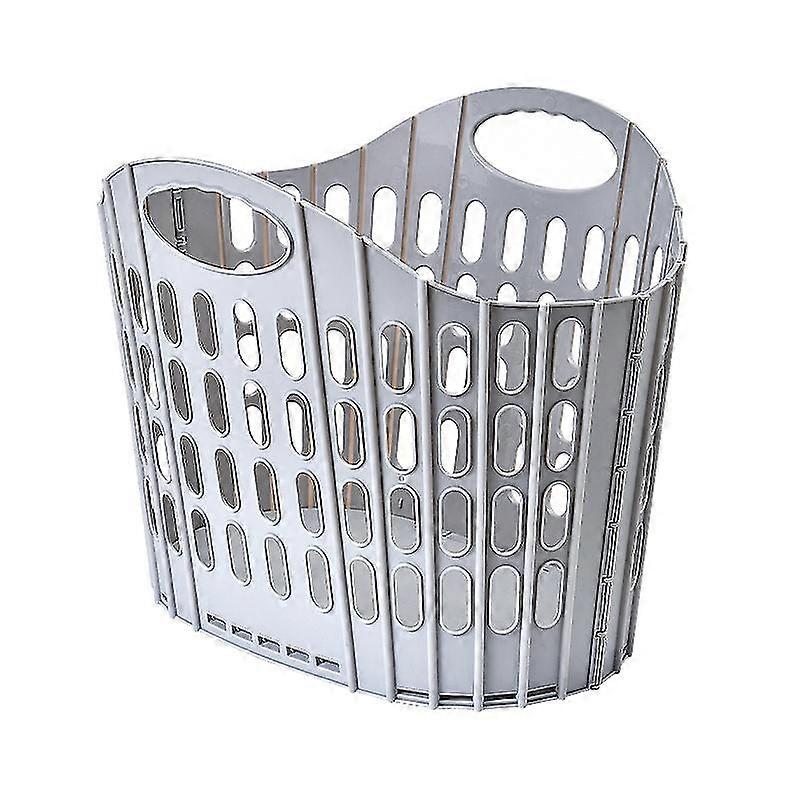 Fold Flat Easy Store Clothes Laundry Basket Hamper, Grey1pc