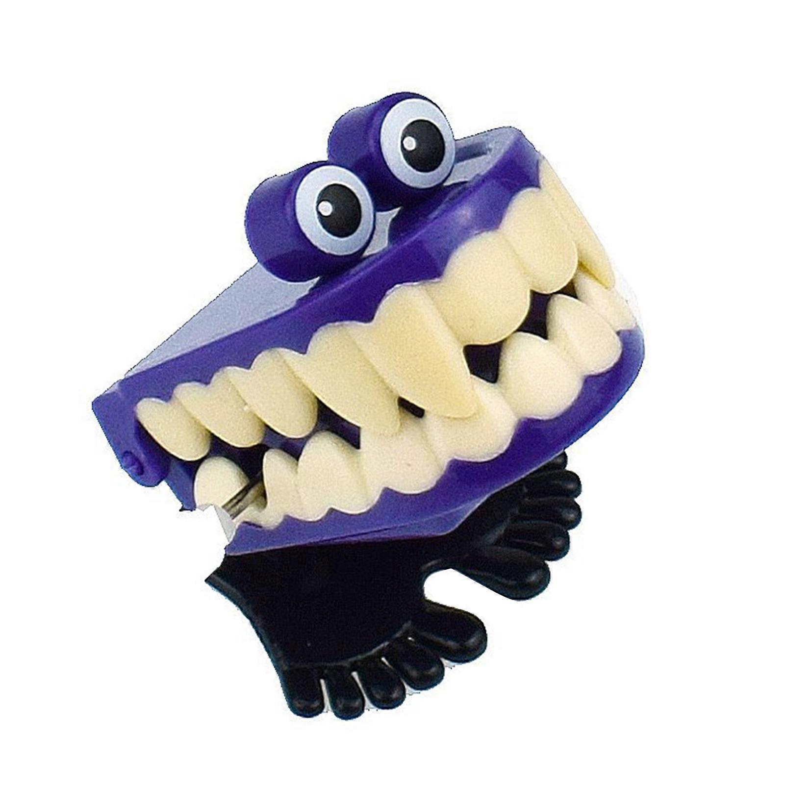 Clockwork Toy Creative Shape Big Eyes Jumping Denture Educational Mechanical Toy Halloween Prank Decoration Gift