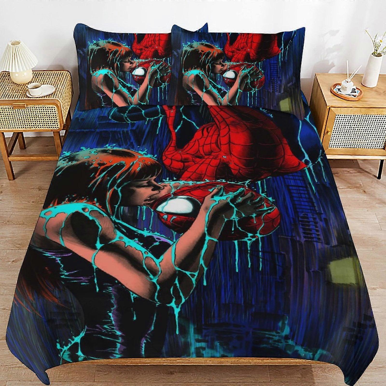 v2684  Bed Sheets Bedding Spider-Man Bedding Sets Ultra Soft Skin-Friendly Duvet Cover 3 Piece, Cute Comforter Cover Bed Set for Boys Girls Kids ( 1 D