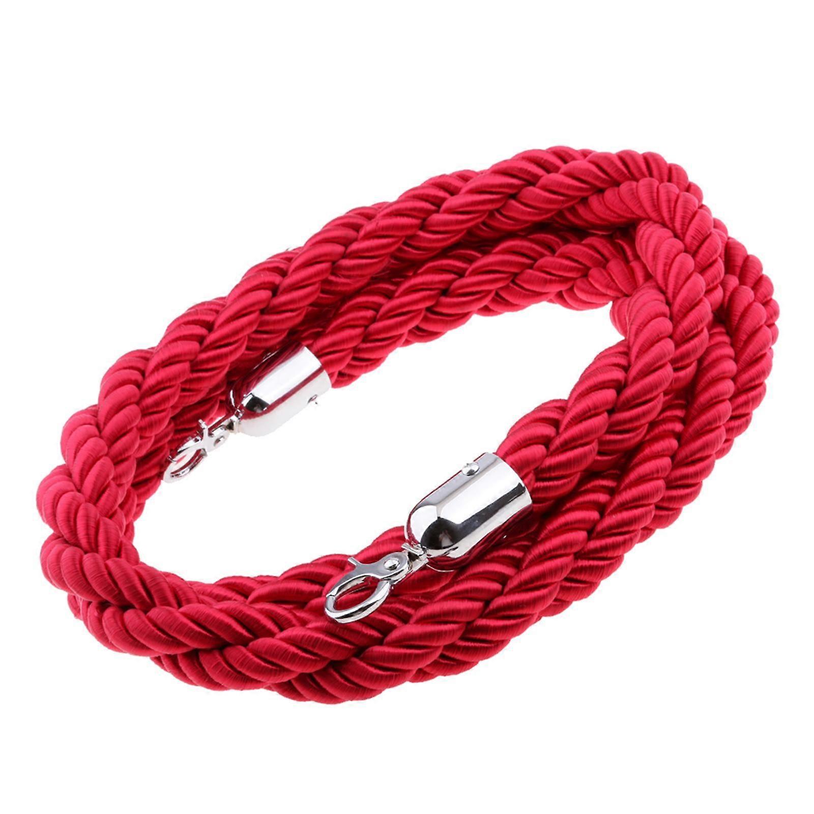 Twisted Barrier Rope Queue Nylon for Posts Stands Exhibition Crowd 6.6ft Red