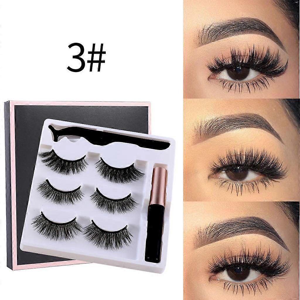 3D oční linky W / 3 páry umělých řas Kit Set Eye - 1#