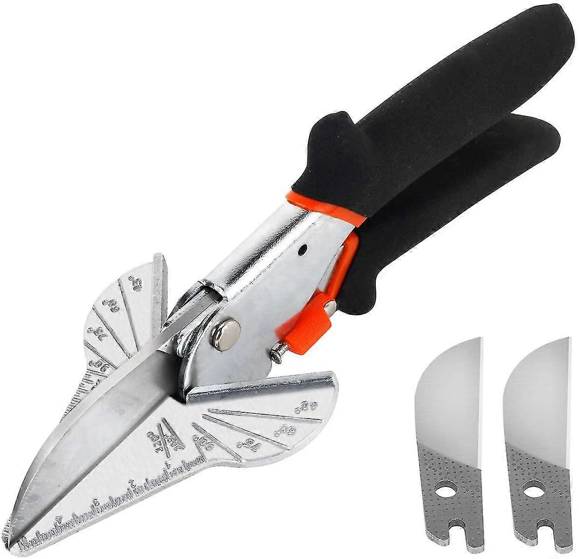 Multi-angle Miter Shears, Multi-function Vinyl Wood Paneling Duct Shears Adjustable From 45 To 120 Degrees With Sk5 Replacement