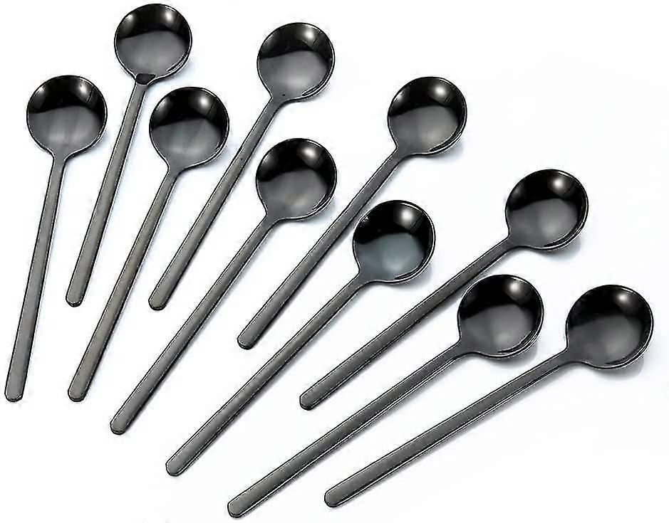 Czarna łyżka do espresso Łyżka deserowa, łyżka do łyżeczki, 10 sztuk, 5,24 cala