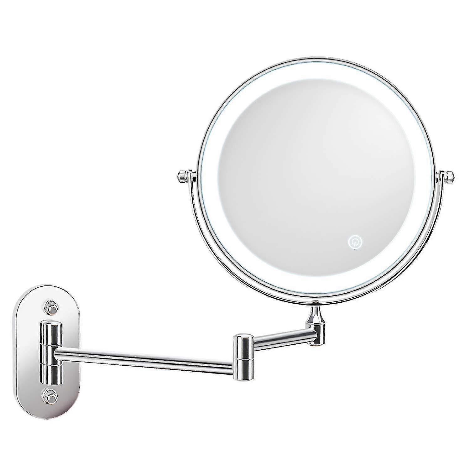 Wall Mount Makeup Mirror,10x Magnifying Two Side Led