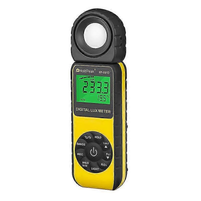 Digital Luxmeter, Brightness/Clearness Meter, Light Meters, Ambient Temperature Meter with Range up to 400,000 Lux, 140000FC Luxmeter, 1 pcs