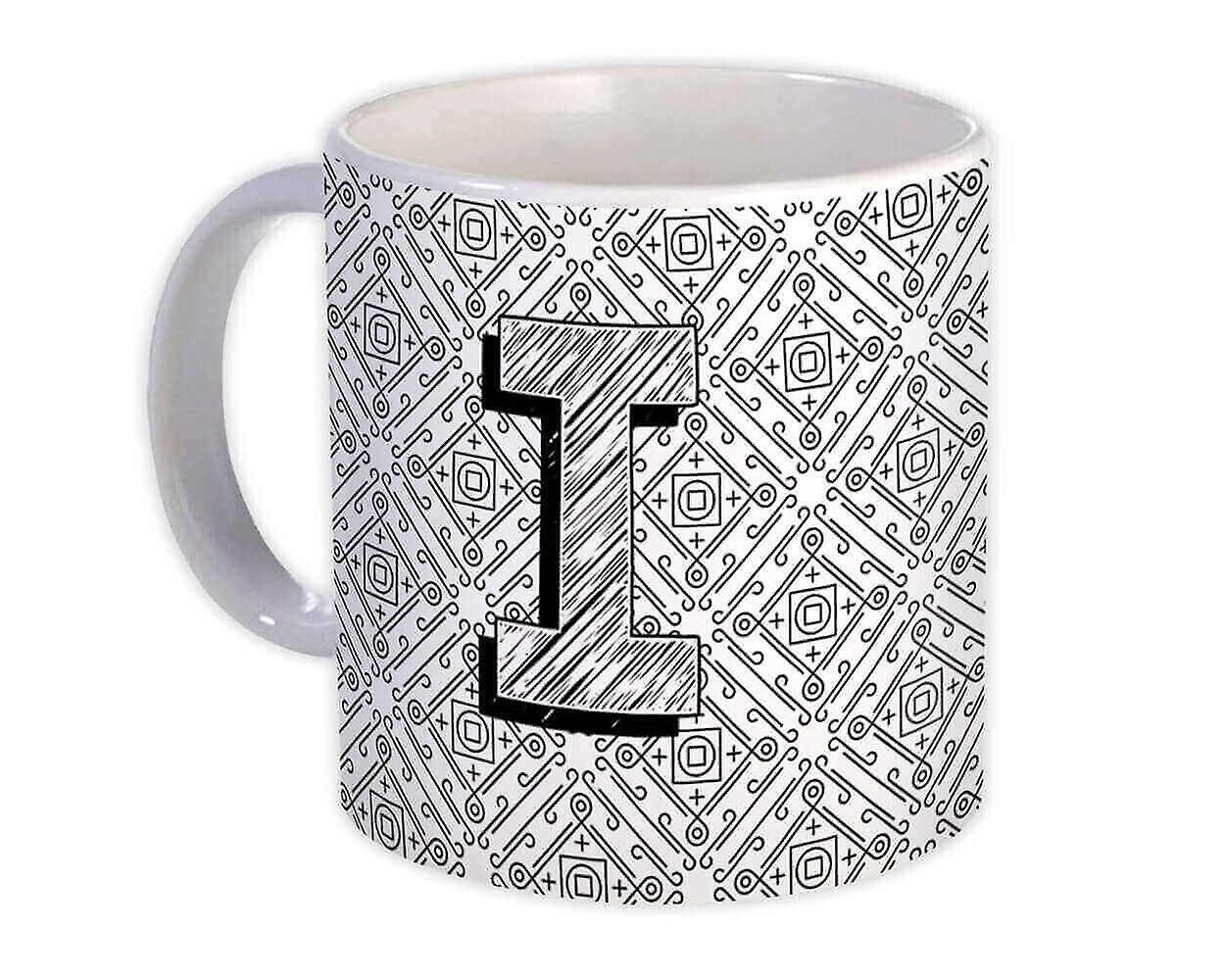 Presentmugg: Monogram bokstav I alfabet