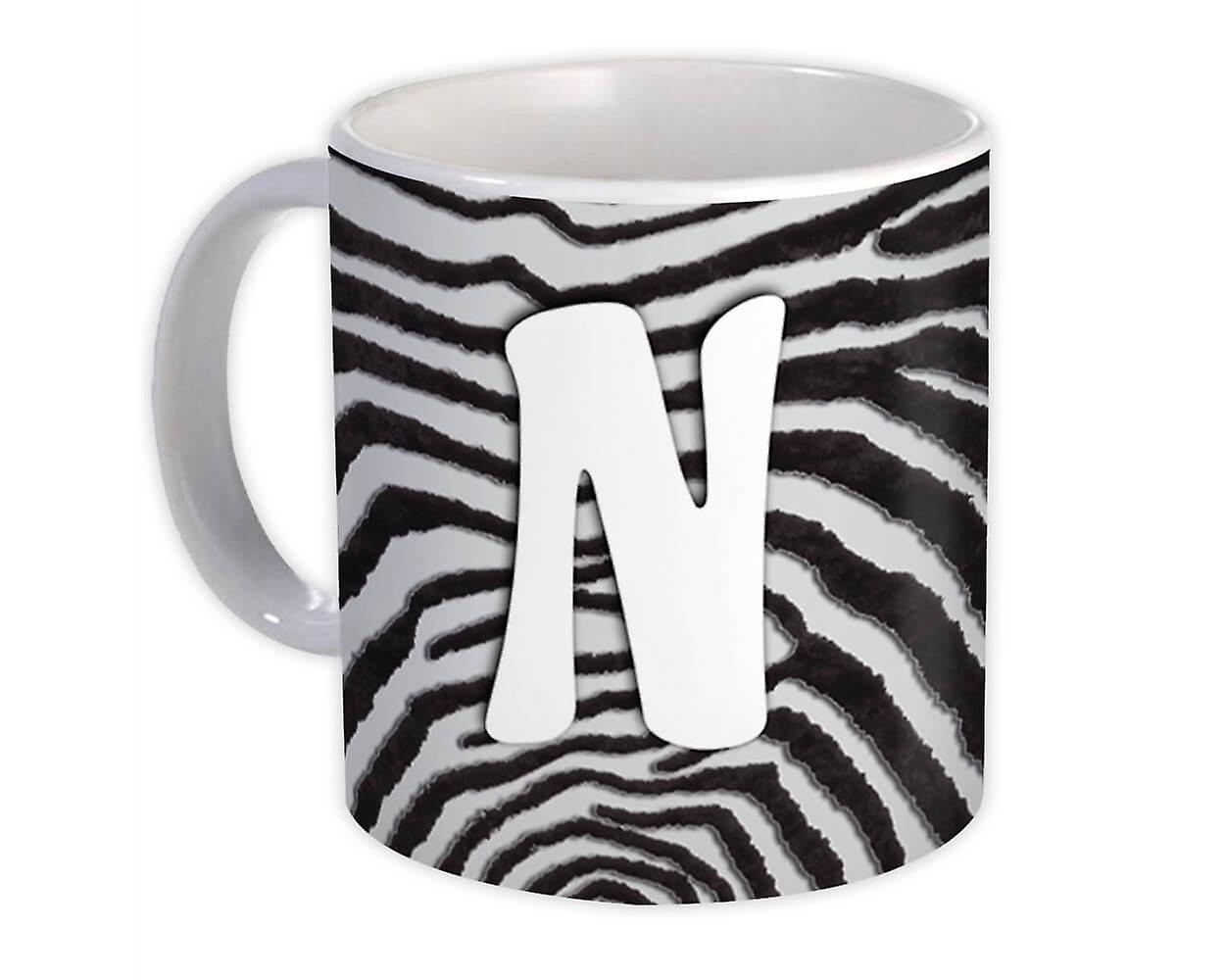 Hediye Kupa: Monogram Mektup N Zebra