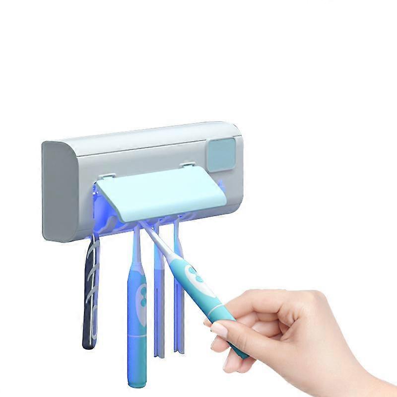 Toothbrush Holder Organizer Cup Wall Mount UVC Toothpaste Holders Bathroom Storage