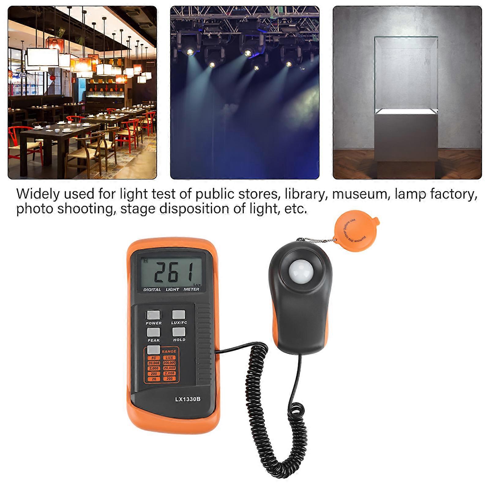Digital Light Meter LX1330B LCD Display 0-200,000 Lux Testing ...