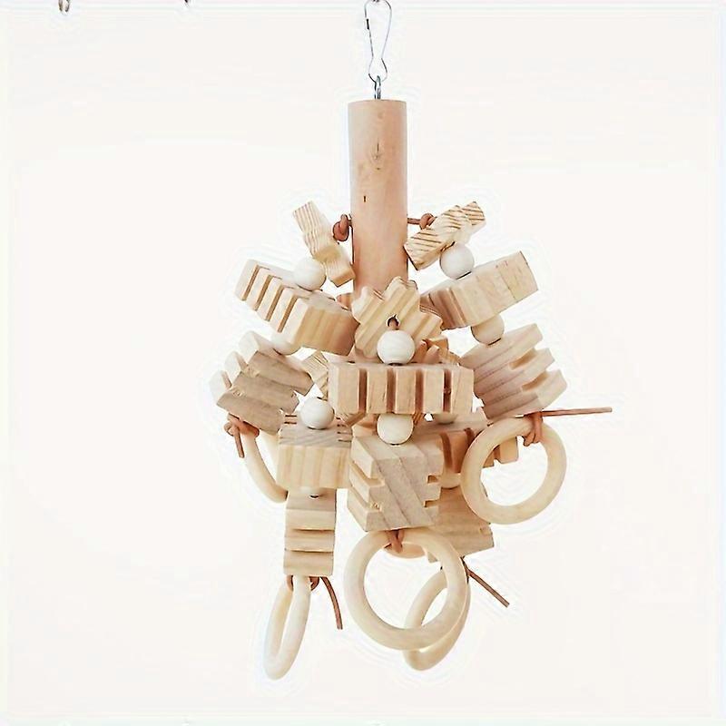 1pc Natural Wood Bird Chewing Toy - Interactive Ring for Parrots, Stimulating Gnawing & Climbing Fun, Durable Supplies for Small Birds Exercise and En