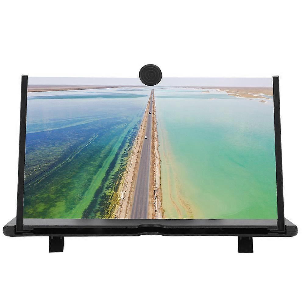 Phone Screen Magnifier 12in Folding 3-4x Magnification 3D Effect Black New