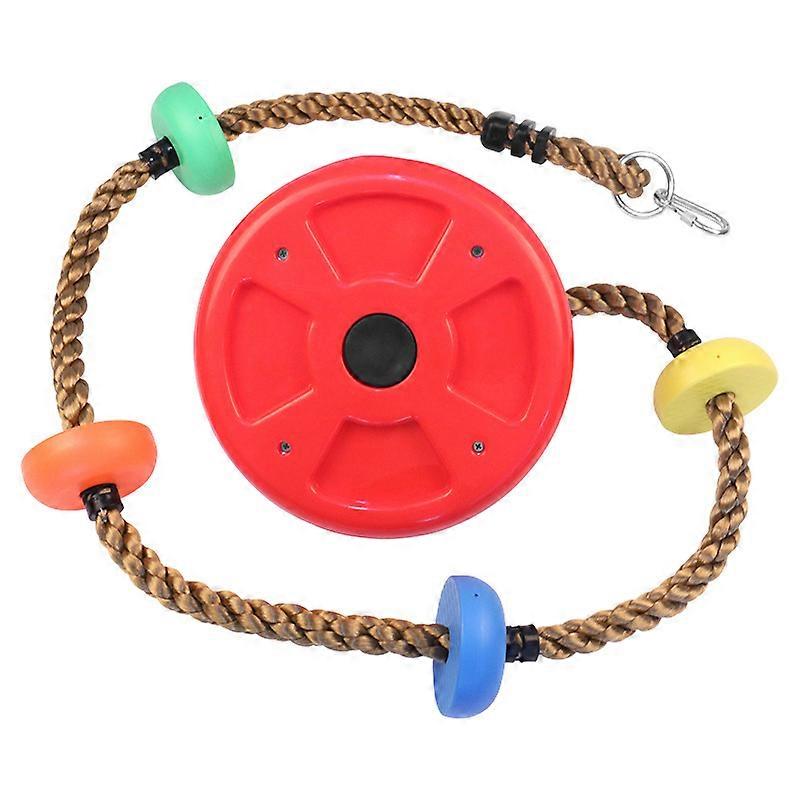 Kids Climbing Rope With Platform, Disc Tree Swing Seat Rope Ladder For Swin