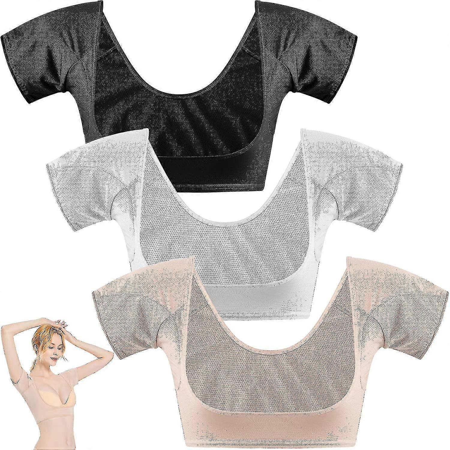 Underarm Sweat Vest, Åndbar Sweat Guard Undertøj Vest, vaskbare Armpit Pads, vaskbare Armpit Pads (3stk)-YGWL