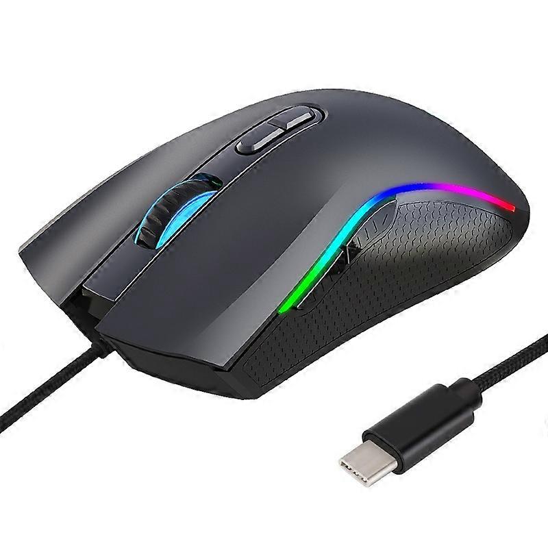 HXSJ A869 Type-C 7200dpi RGB Light Wired Game Mouse