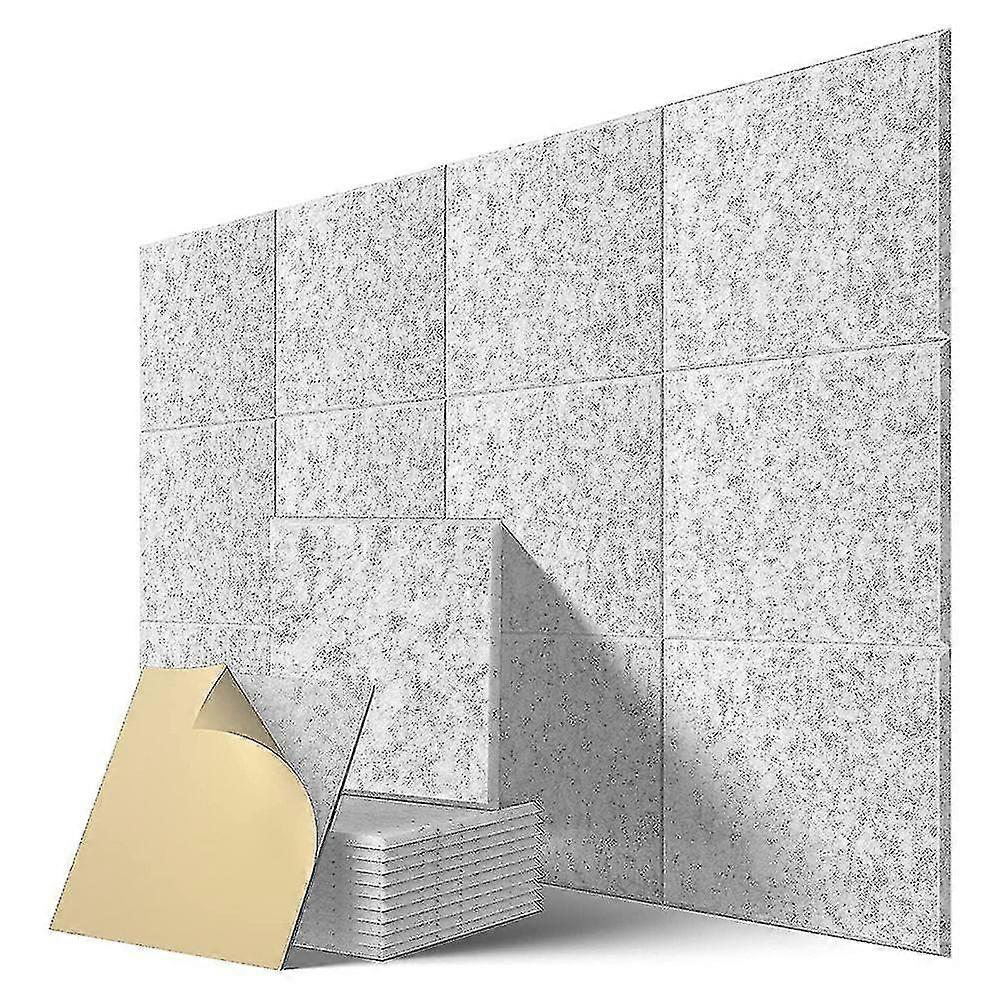 Selvklæbende akustikpaneler 12 pakke, 12 x 12 x 0,4 tommer lydisoleret polstring, lydabsorberende panel