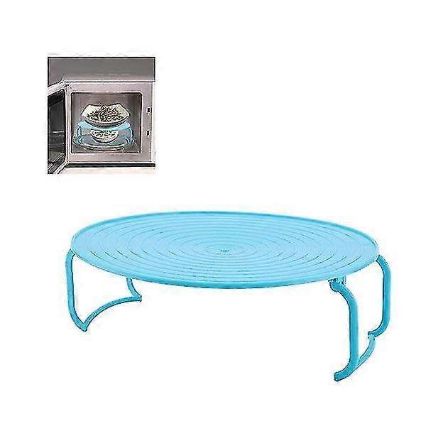 Steaming Rack Multifunctional Plastic Microwave Oven Heating Layered Steaming Rack Cooking Tray Rack(blue)
