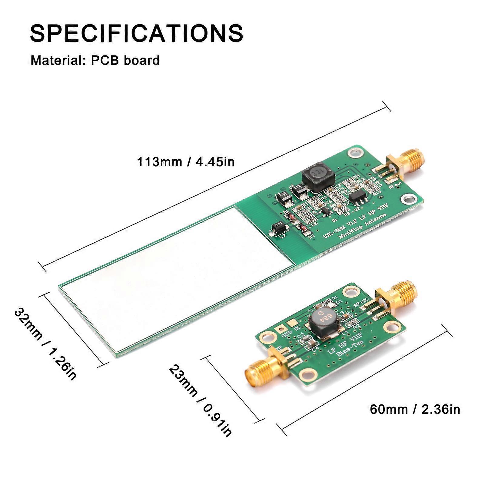 2Pcs Mini-Whip 10KHz-30MHz Medium and Shortwave RTLSDR Active Antenna System Radio Receiver Electronic Component Active Antenna