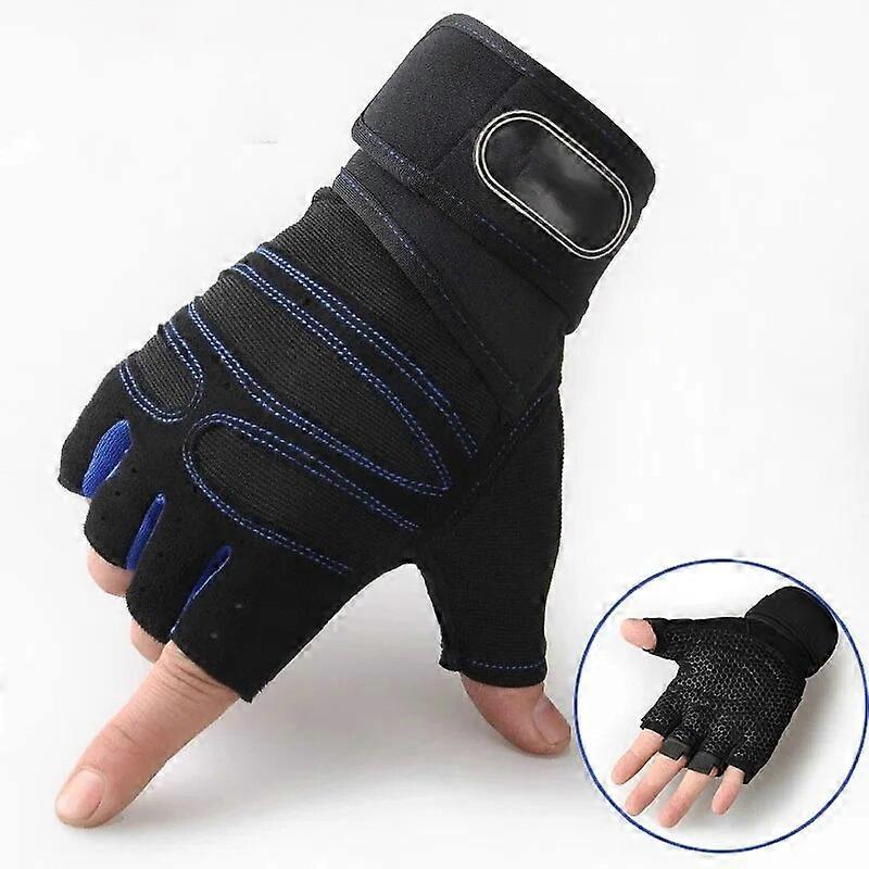 Non-slip Half finger Gloves Wrist guard Cycling Motorcycle Weight Lifting Building Training Sports Exercise breathable Workout