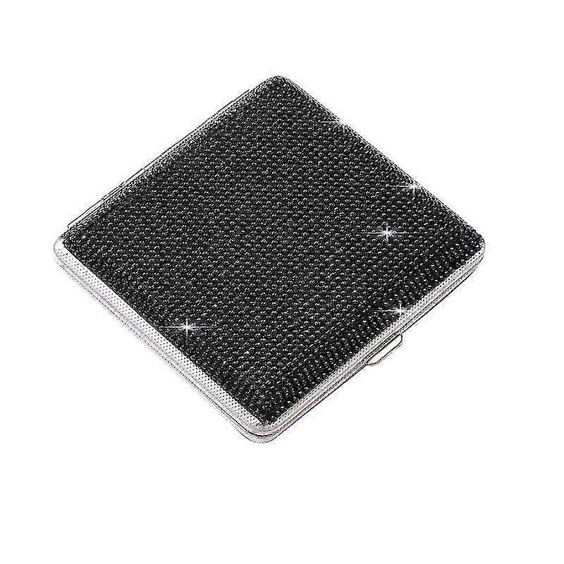 Metal Cigarette Cases Bling Crystal Cigarette Box Open Pocket Holder for 20 Cigarettes