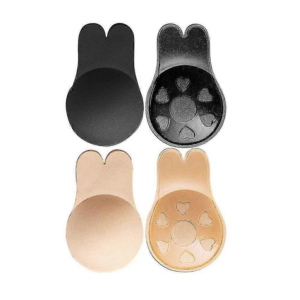 2 Pairs Strapless Invisible Adhesive Bra Push Up Nipple Cover Adhesive Nipple Covers Reusable (diameter: 9cm)